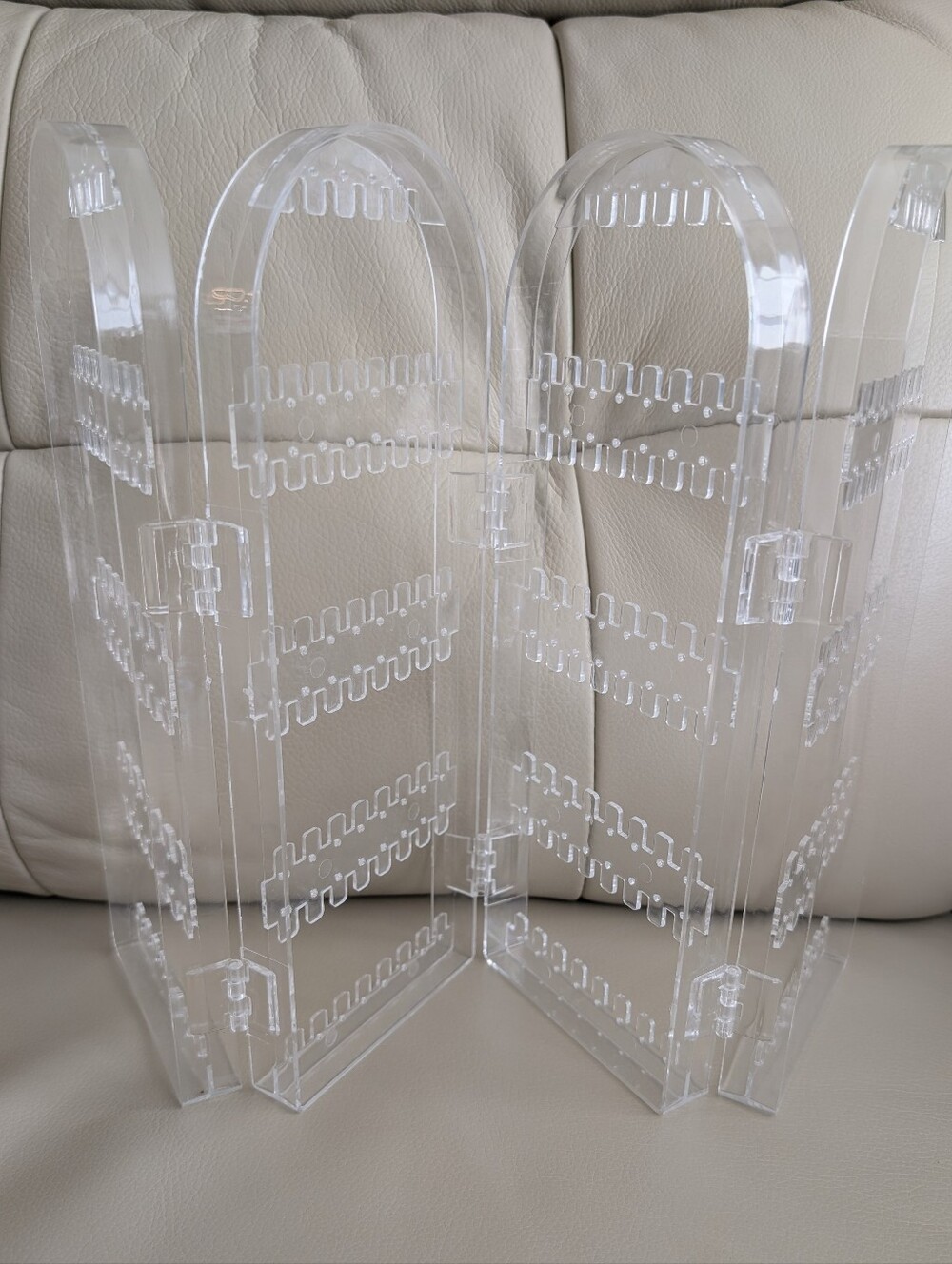 Clear Acrylic Jewelry Organizer - Transparent Folding Earring Display